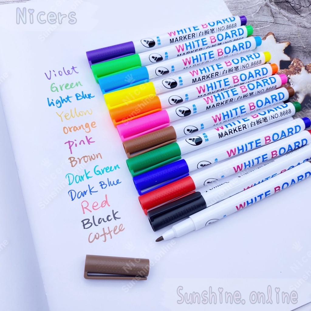 #8668 12 colors Color Ink White Board Marker Colorful | Shopee Philippines