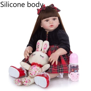 Boneca Bebê Reborn Doll Corpo de Silicone Pode Tomar Banho Com Chupeta  Magnetic Presentes De Natal Para Crianças Enviar Do Brasi