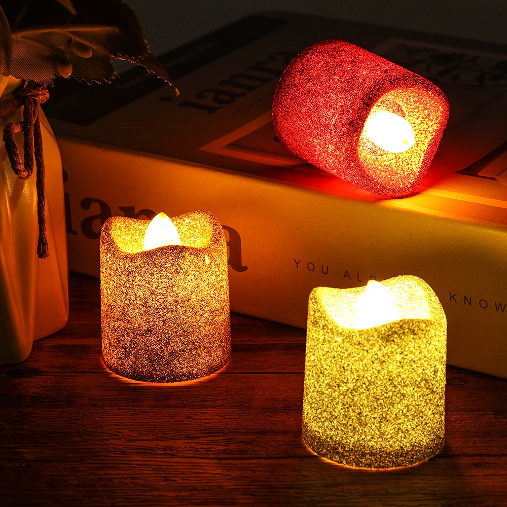 [Home Decoration] Creative Wave Glitter LED Candle Lights / Romantic