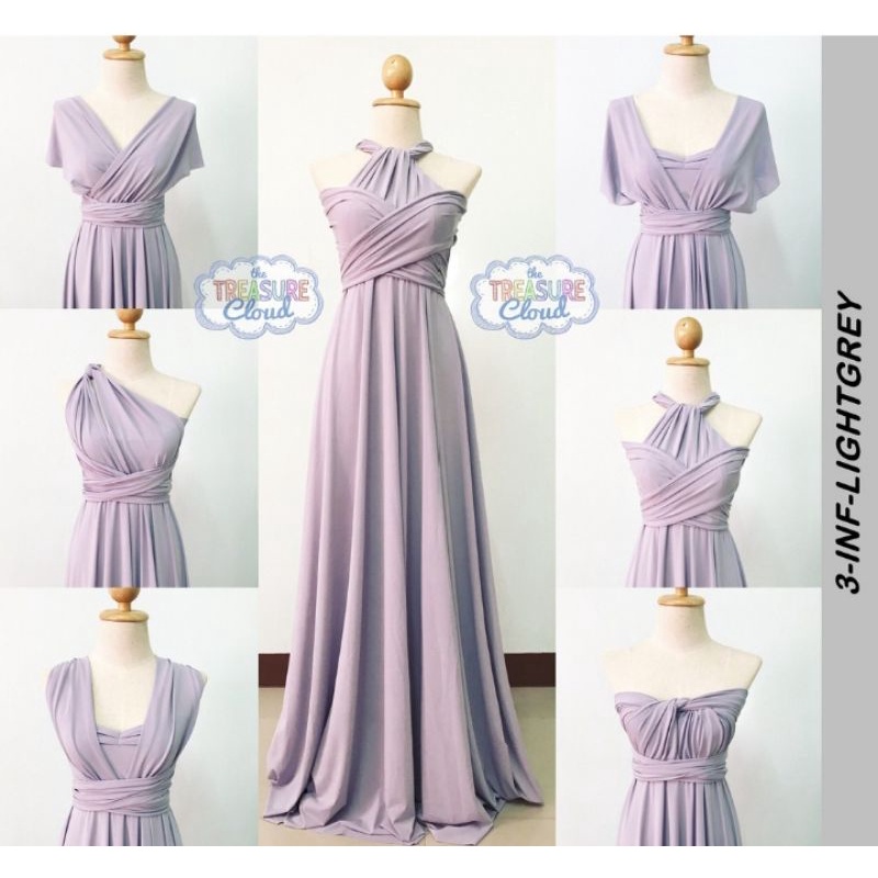 LIGHT GRAY Infinity Dress Floorlength with Attached Tube Shopee Philippines