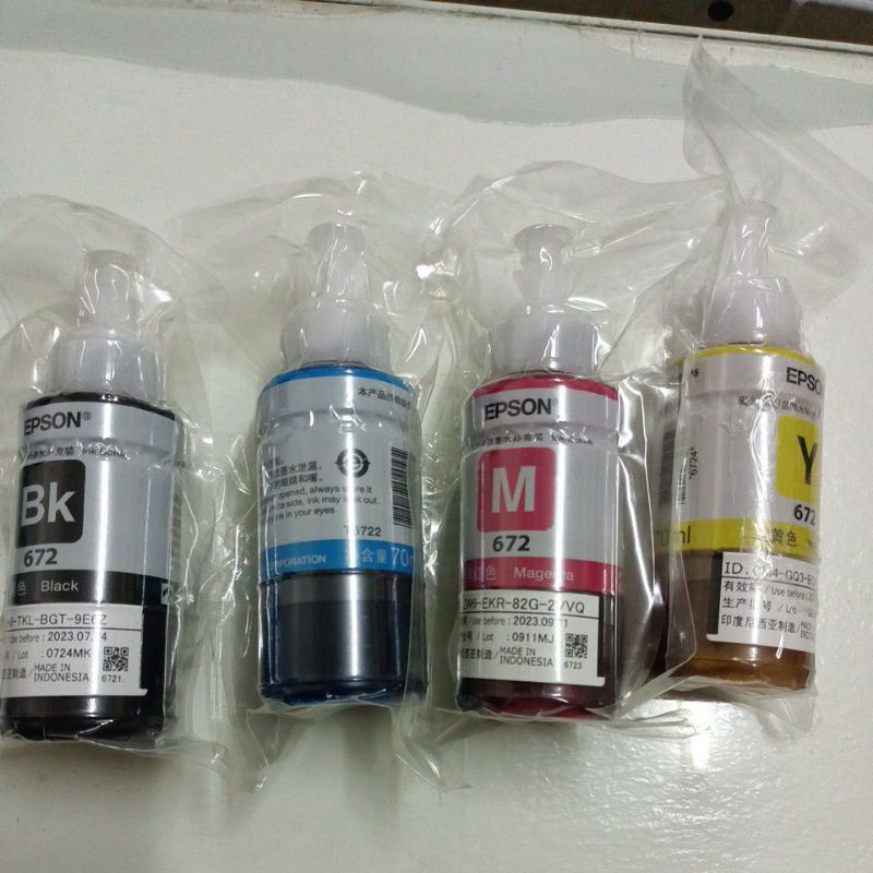EPSON ORIGINAL INK 70ml 1set B/C/M/Y.672/003/004 | Shopee Philippines