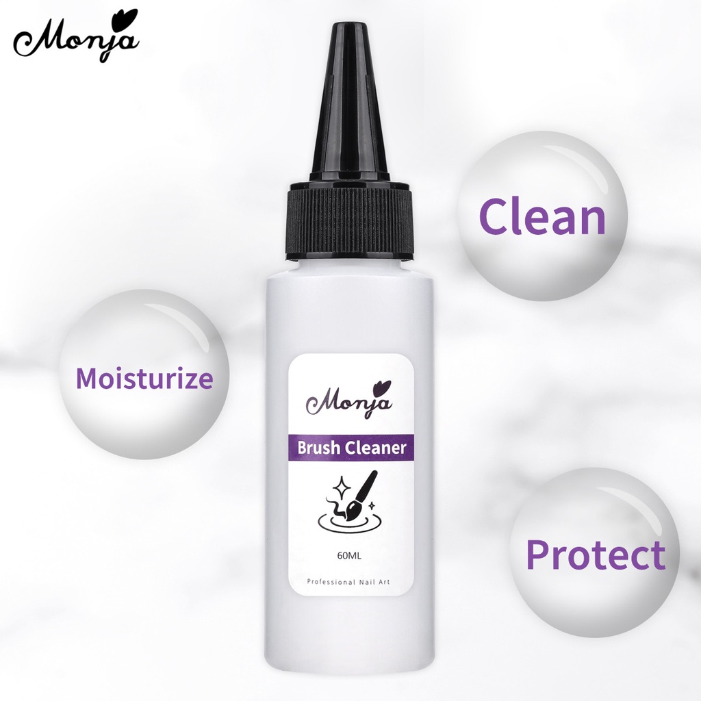 Monja Nail Brush Cleanser Liquid Remover Acrylic Uv Gel Polish Quick ...
