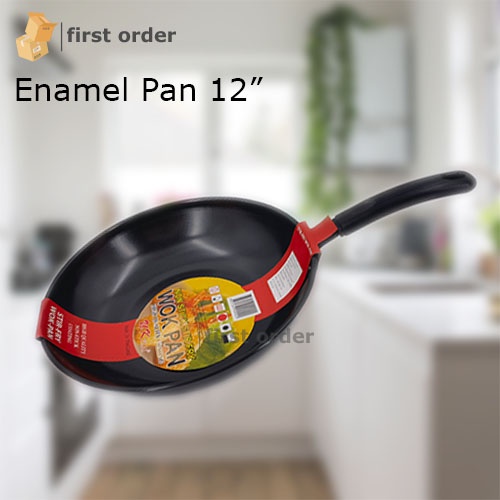 THAILAND ENAMEL BLACK FRYING PAN/ PERIUK HITAM/ SINGLE LONG HANDLE - 12 ...