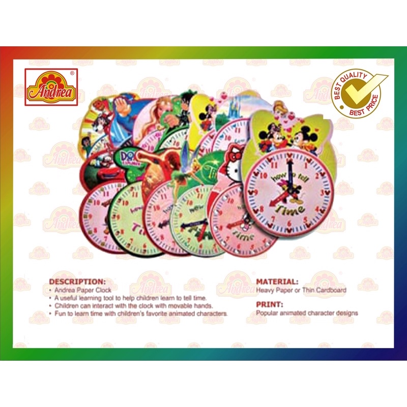 SOLD PER PEICE Paper Clock with different designs | ANDREA | Shopee ...