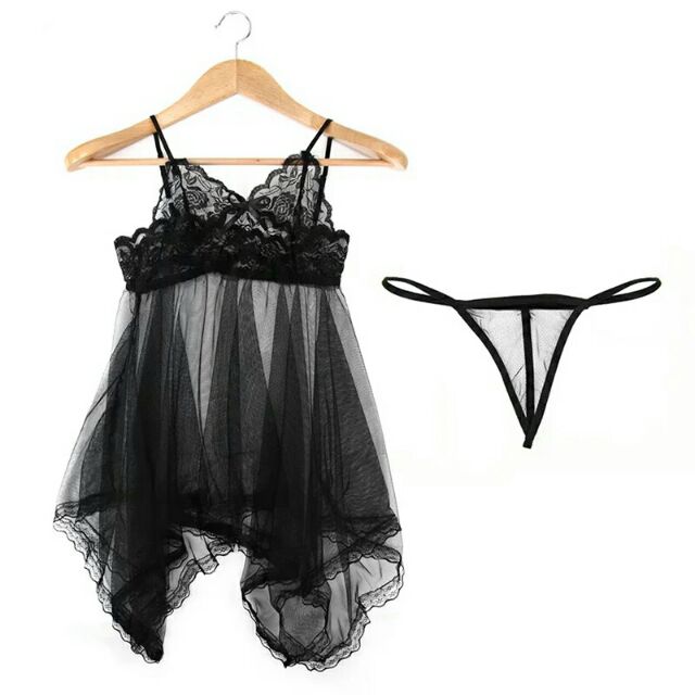 Black hotsell lingerie gown