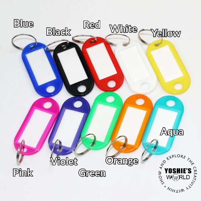 1PC Plastic Keychain ID tag label key holder | Shopee Philippines