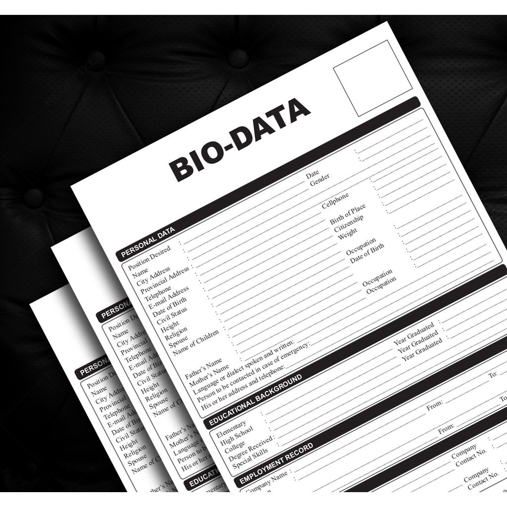Personal biodata forms cmv resume bio data l shopee philippines