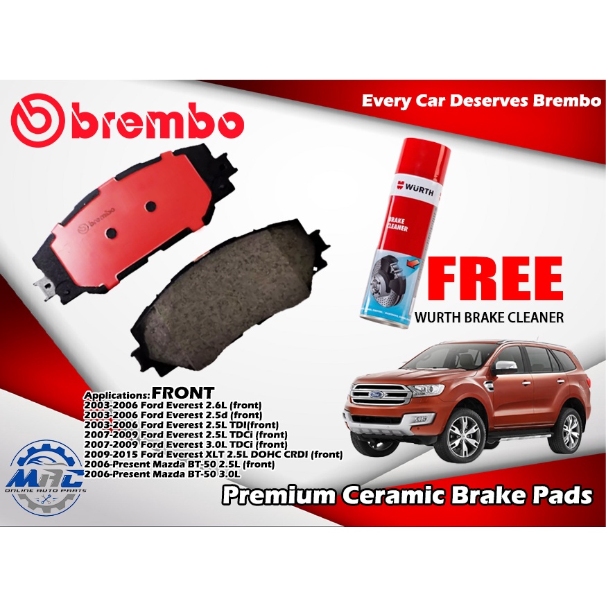 Ford Everest 20132015 BREMBO P24086N Ceramic Front Disc Brake Pad