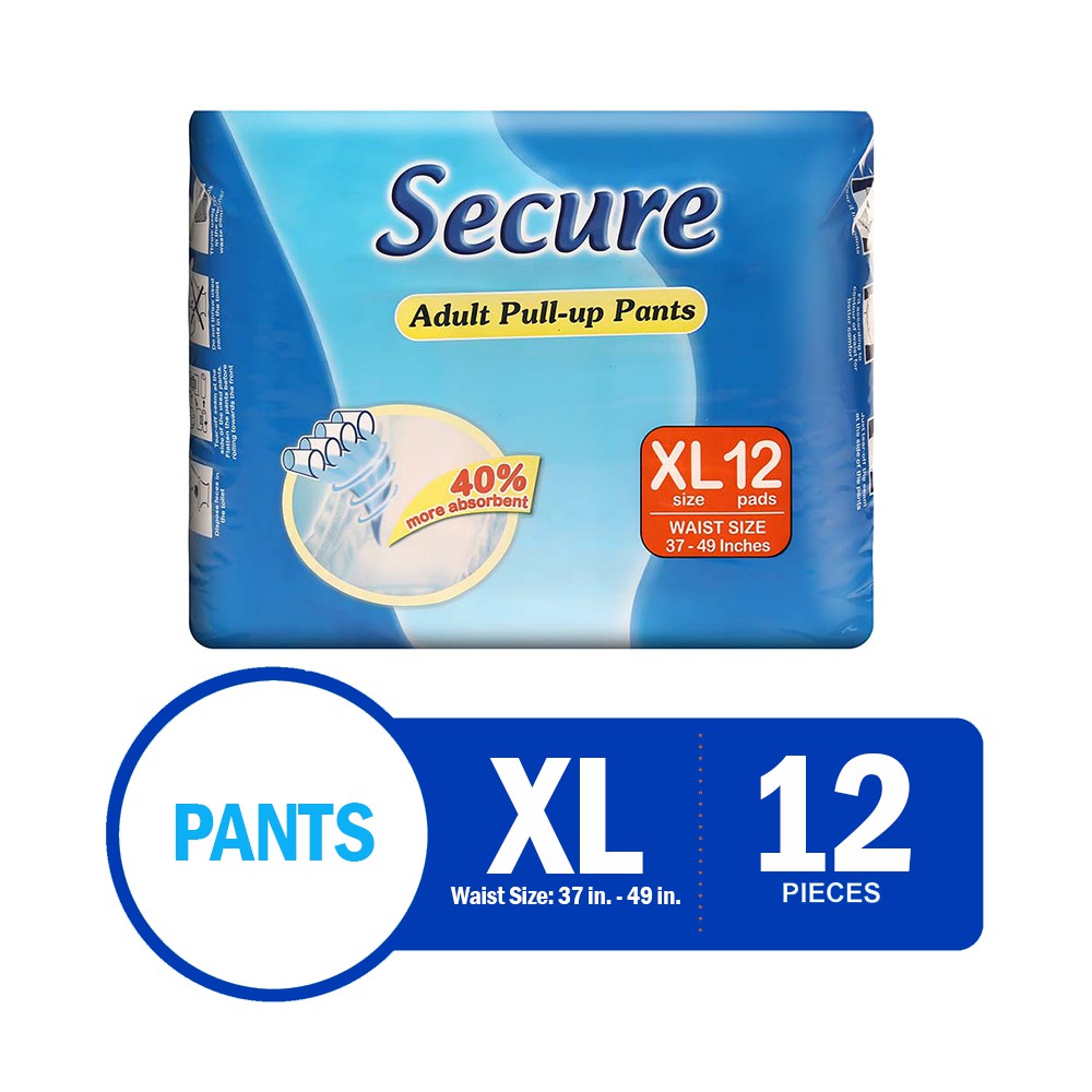 Secure Adult Diaper Pull-up Pants XL 12s