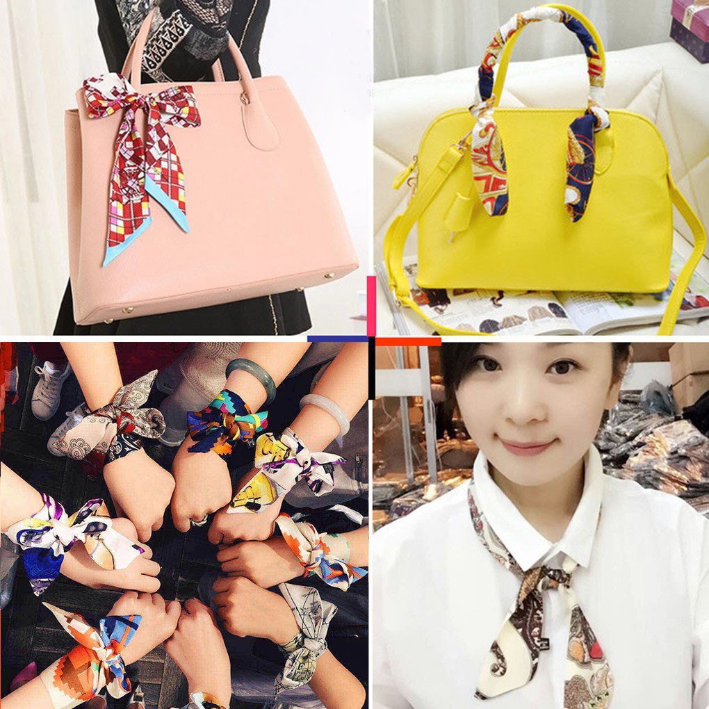 Parsimonious 1-19# Ladies' Twilly Ribbon Bag Tied Handle Small Ribbon ...