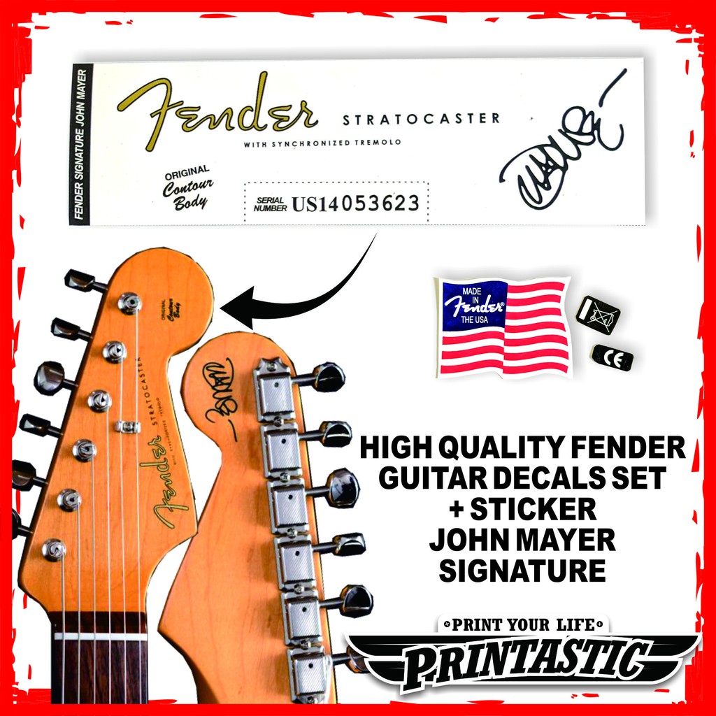 Stratocaster Jazz Bass Guitar Waterslide Decal Shopee Philippines