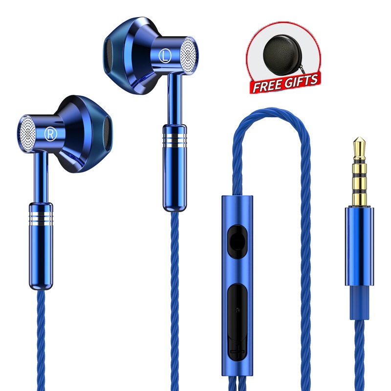 Original Metal Earphone Wired Gaming Earphones With Microphone 9D Bass