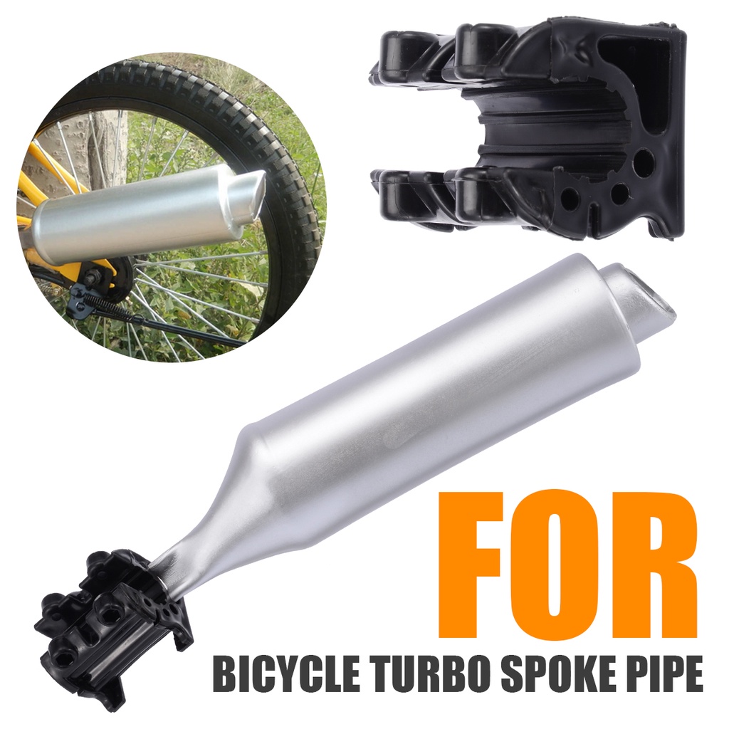 Silver Bicycle Pipe Exhaust System Motorcycle Sounds Noise Part Bike Spoke Sound Maker Bike