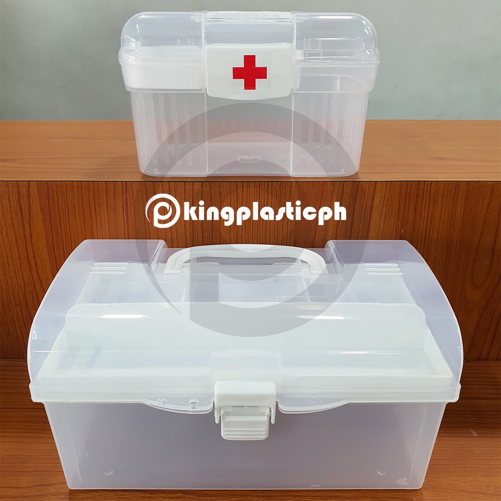 Transparent Medicine Kit Tool Box First Aid Kit with Handle and Lock