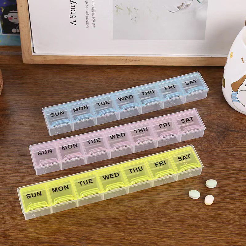 7 Days Pill Case Tablet Sorter Medicine Weekly Multi Vita Slots Storage ...