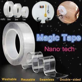 Nano Magic Tape Double Sided Traceless Washable Adhesive Invisible Gel  1M/3M/5M