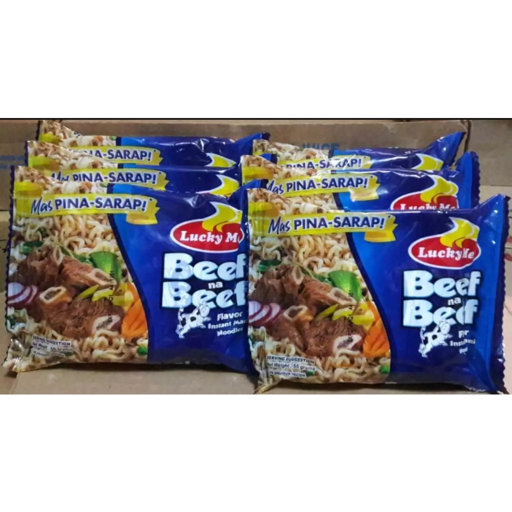 Lucky Me Beef Na Beef Flavor Instant Mami Noodles 55g X 6pcs Shopee Philippines