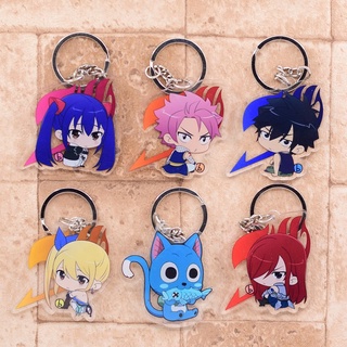 Anime FAIRY TAIL Kawaii Character Double-sided Acrylic Pendant Key