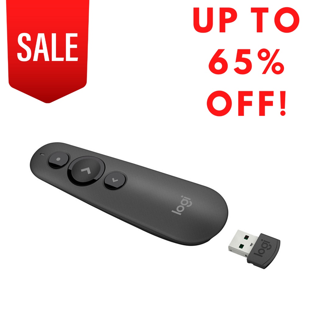 Logitech R500 Laser Presentation Remote Clicker with Dual Connectivity