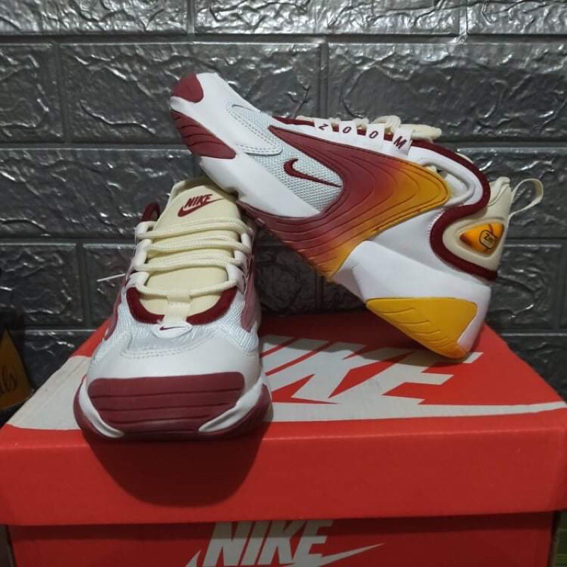 Nike zoom 2k white best sale red yellow