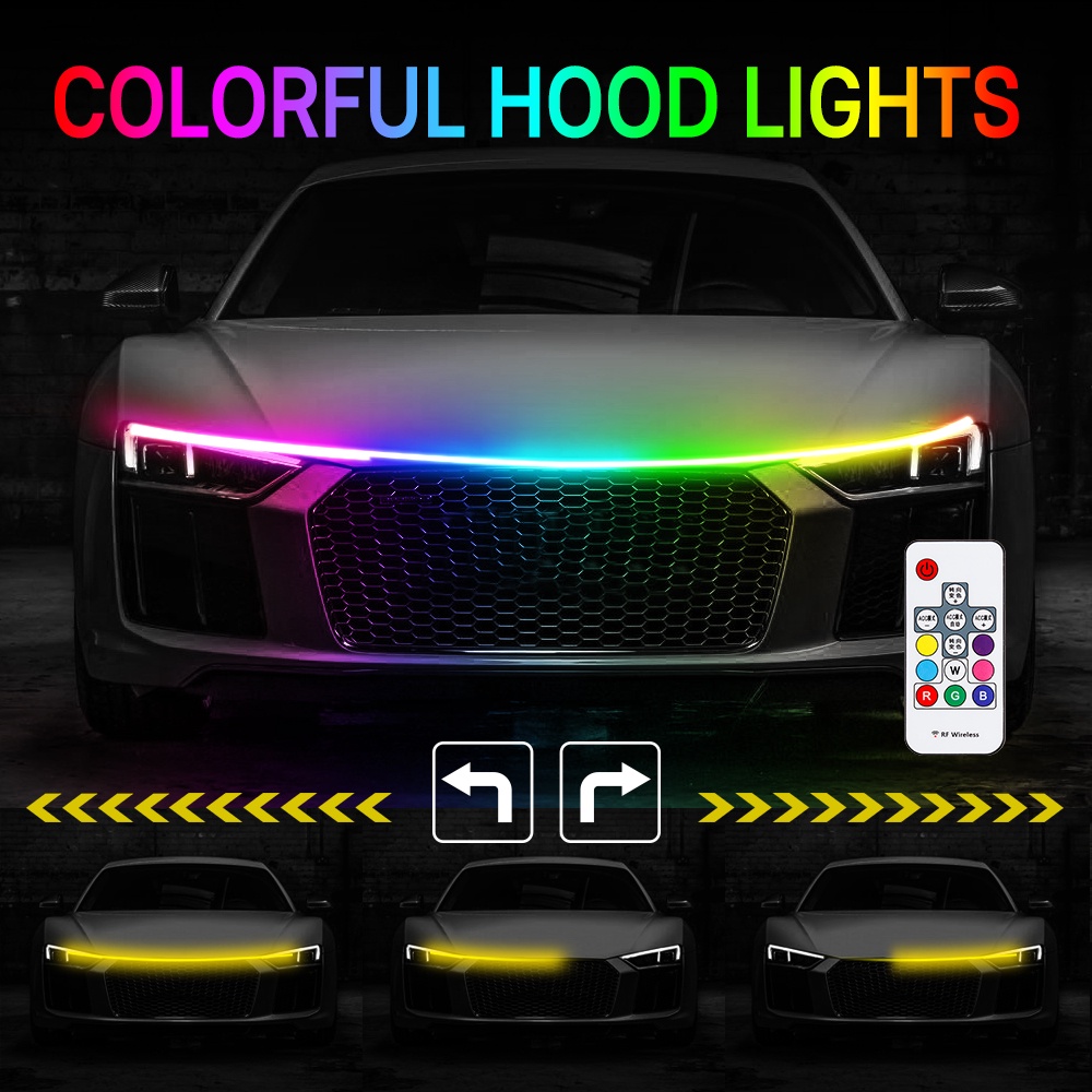 led daytime running light rgb colorful universal auto decorative lamp ...