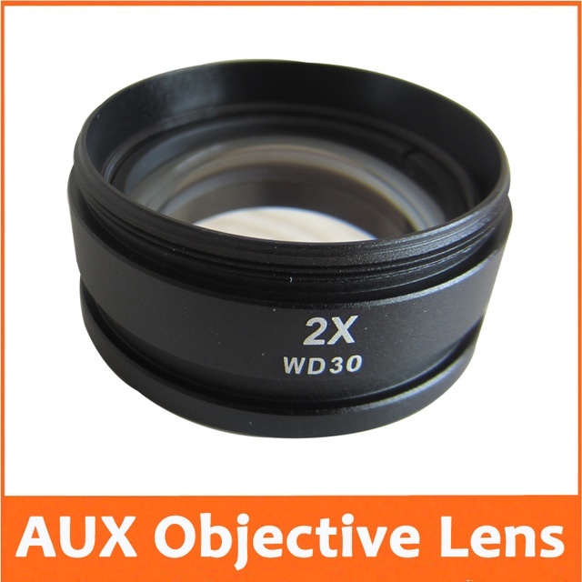 2X Stereo Microscope Auxiliary Attachment Objective Lens Working