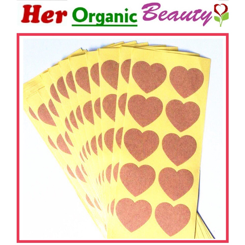 Blank Kraft Brown Heart Stickers (Sold per Sheet of 10 Stickers) EZNG ...