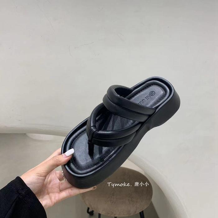 Korean Style Small Flip-Flops 2022 Summer New Thick-Soled Outer Wear ...