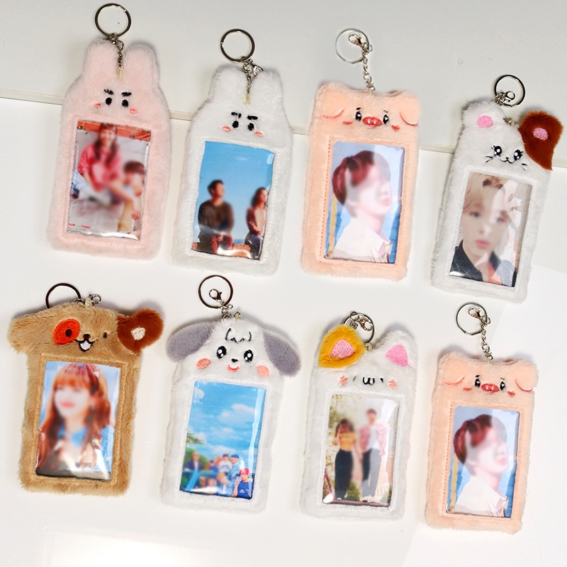 1PC Plush Card Holder Keychain Card Bag Idol Photocard Protector Case ...