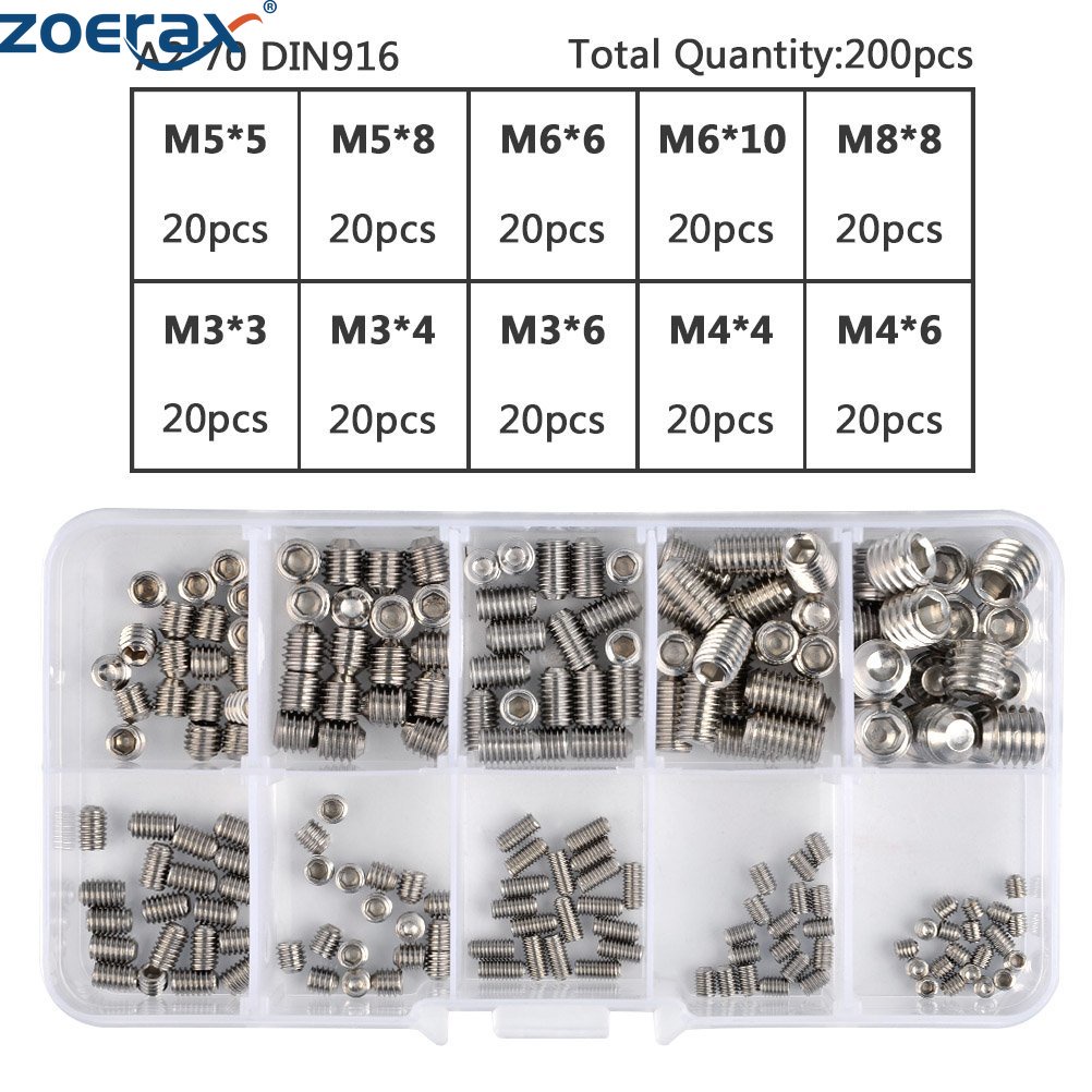 Viti Senza Testa M4-0.7 X 6mm – Punta A Tazza, Ossido Nero, Acciaio Legato, 50 Pezzi - 4