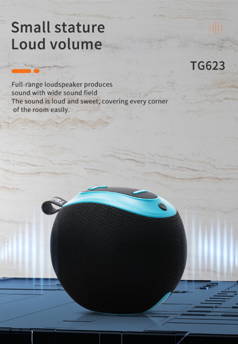 T&G TG-623 TWS Bluetooth V5.0 Round Stereo Portable Wireless Speaker ...