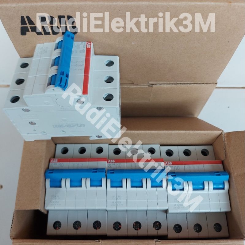 Mcb ABB 10A 3Phase Original PLN type SH 203 Blue | Shopee Philippines