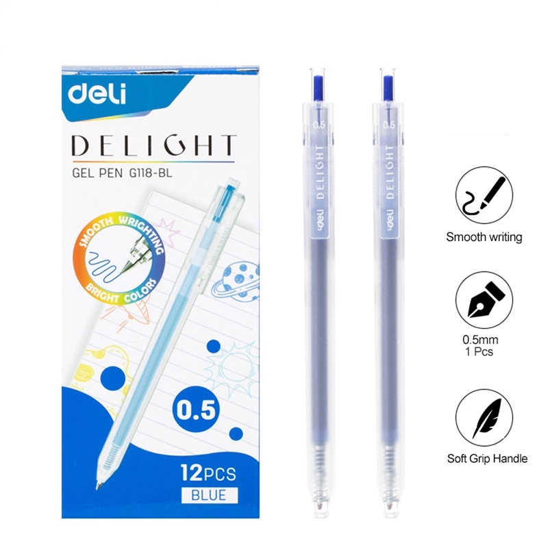 Deli EG118 0.5mm Gel Pen with Quick-Dry Ink for Effortless Note-Taking ...