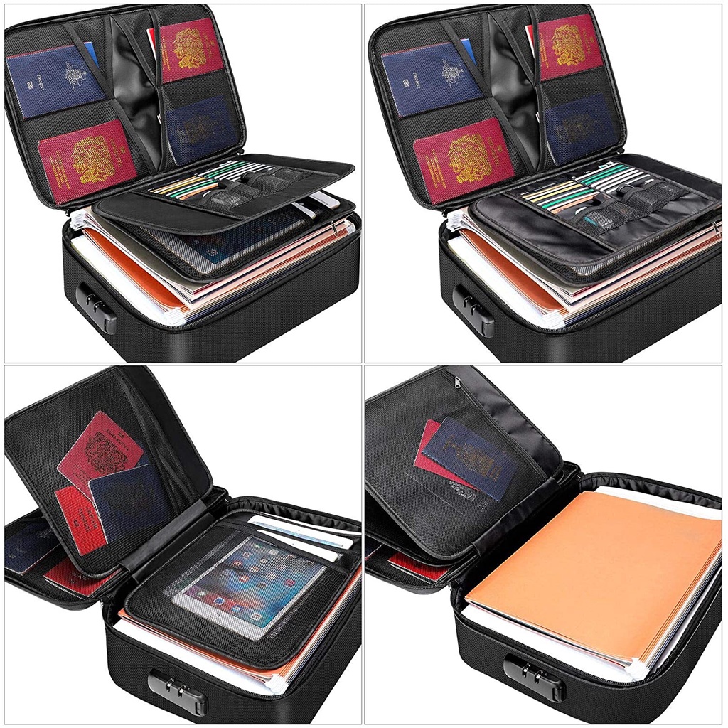 Organizer Bags,Fireproof Document Bag with Money Bag,Home Office Travel