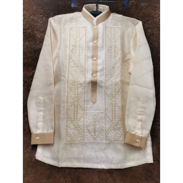 DOUBLE COLLAR BARONG WITH LINING CHINESE COLLAR | Shopee Philippines