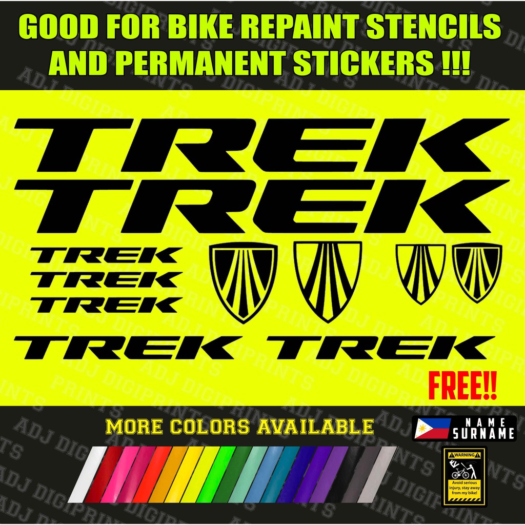 TREK Bike Frame Set STENCILS Stickers MORE COLORS VINYL Shopee