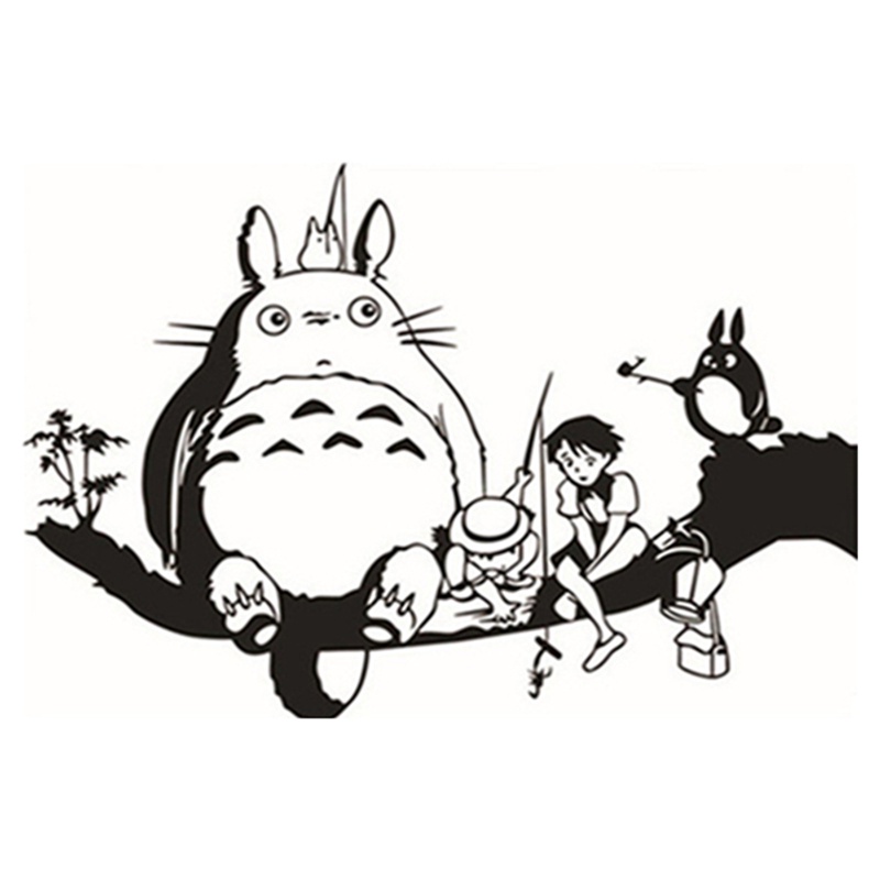 Japanese cartoons around comicsFunny Totoro anime wall decals 3d vinyl