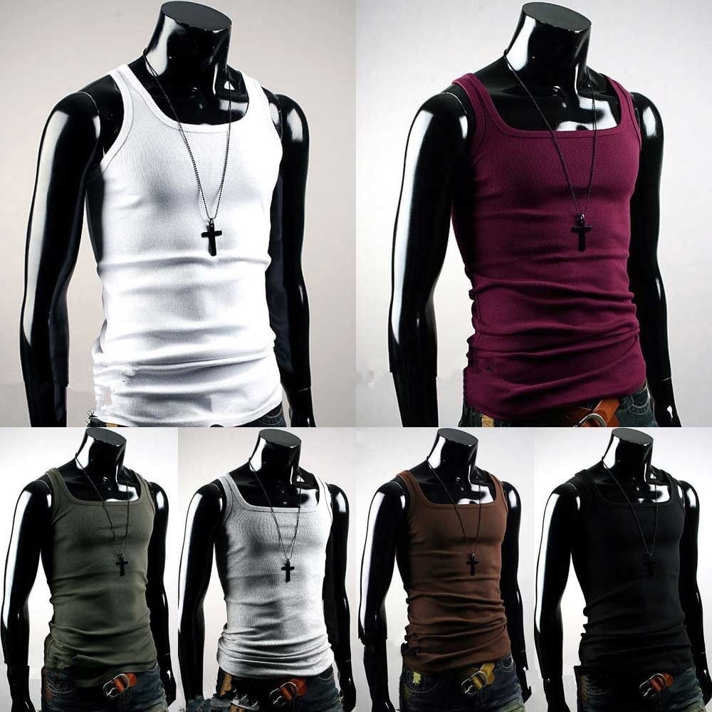 Undershirt Cotton Mens Tshirt AShirt Wife Beater Ribbed Muscle Vest Top Shopee Philippines