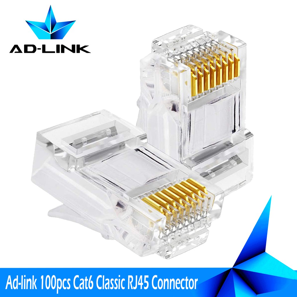 AD-LINK 100pcs RJ45 Connector CAT6 Classic | Shopee Philippines