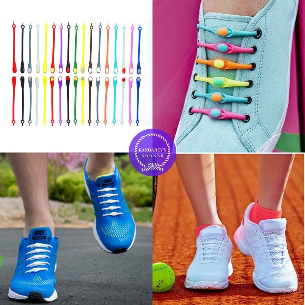 Running Shoes No Tie Sneaker Laces Black White Quick Laces Bungee