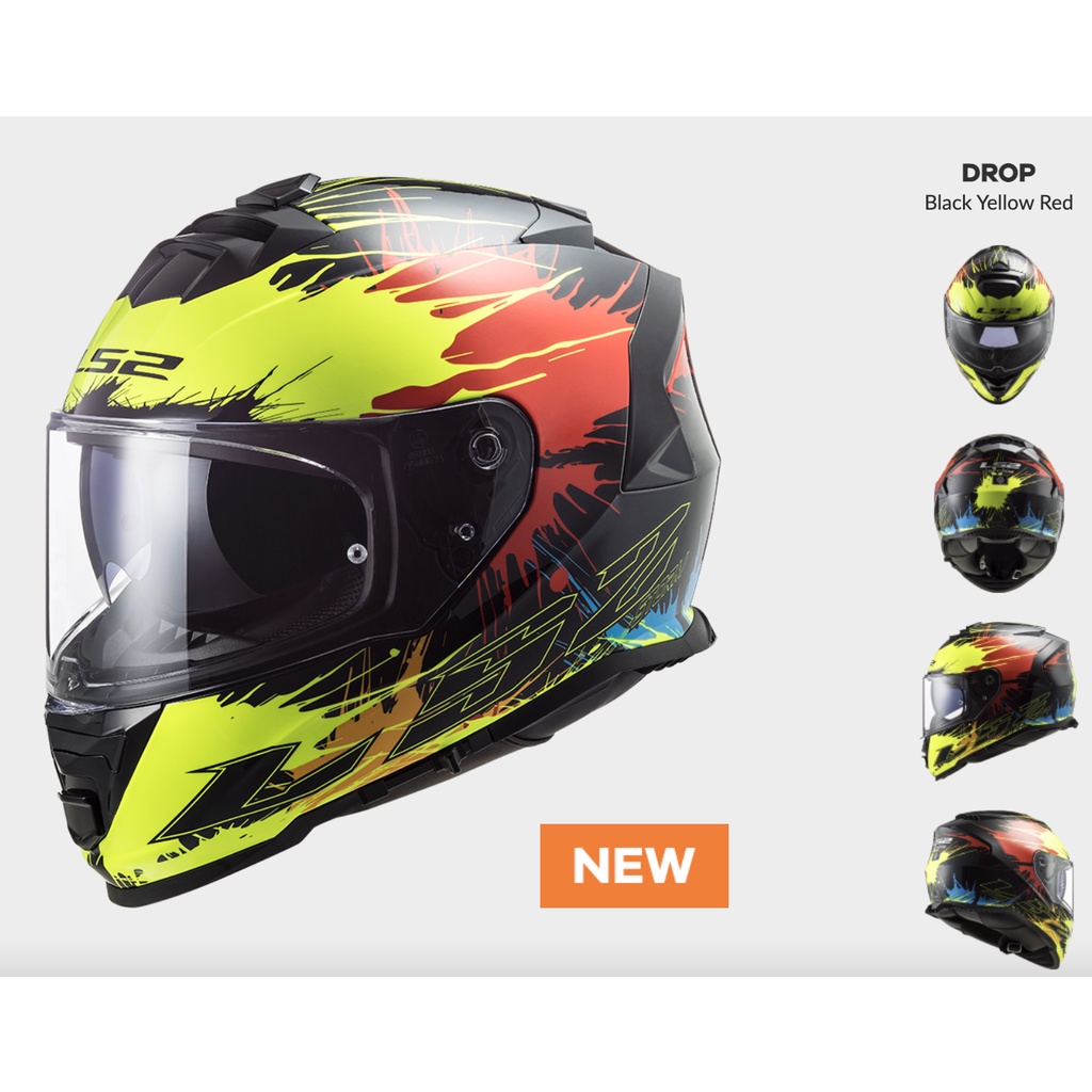 LS2 FF800 FULL FACE HELMET DUAL VISOR STORM GRAPHICS (VELVET, DROP