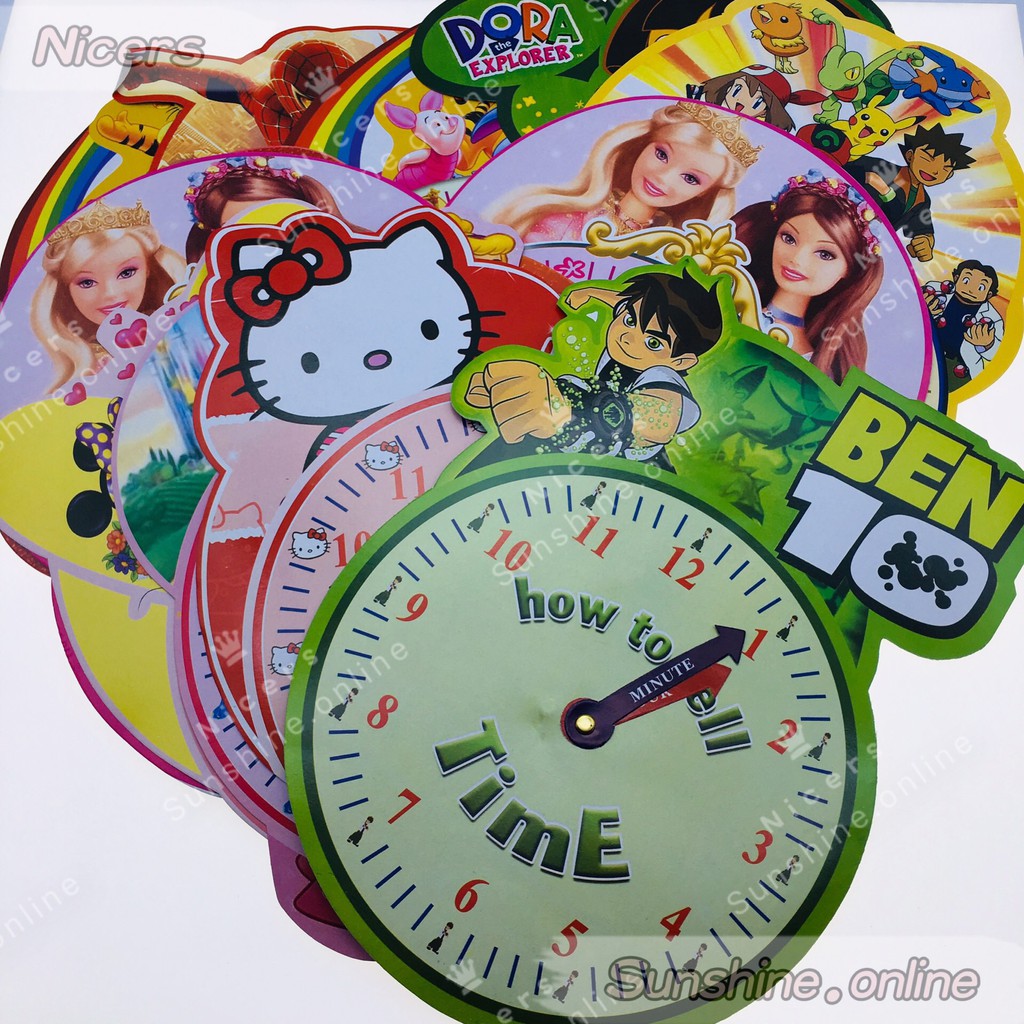 12pcs Paper Clock assorted character random | Shopee Philippines