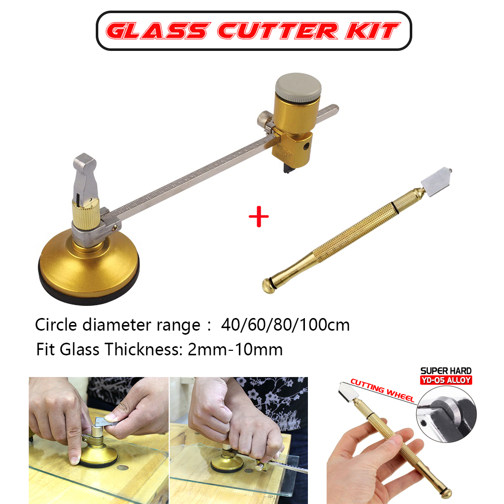 Industrial Grade Glass Cutter Kit 40-100cm Compasses Circular Cutting ...