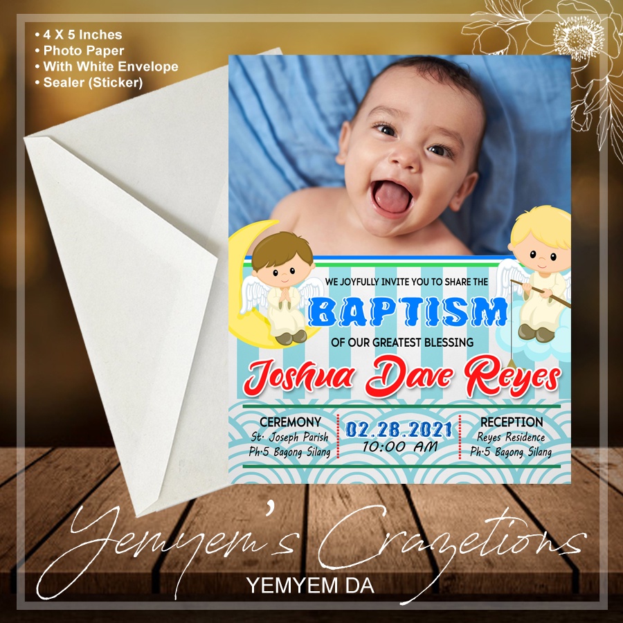 010 BAPTISM CHRISTENING INVITATIONS 12 PIECES Shopee Philippines