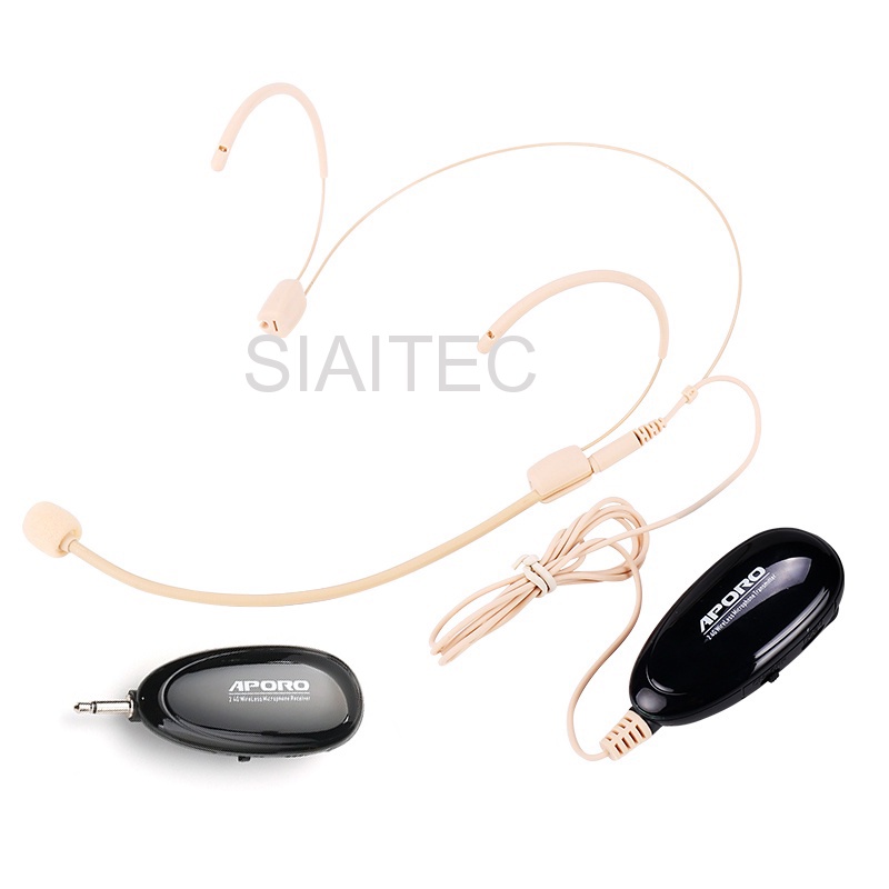 SIAITec APORO 2.4G Skin Tone earworn wireless microphone, Ear Hook skin