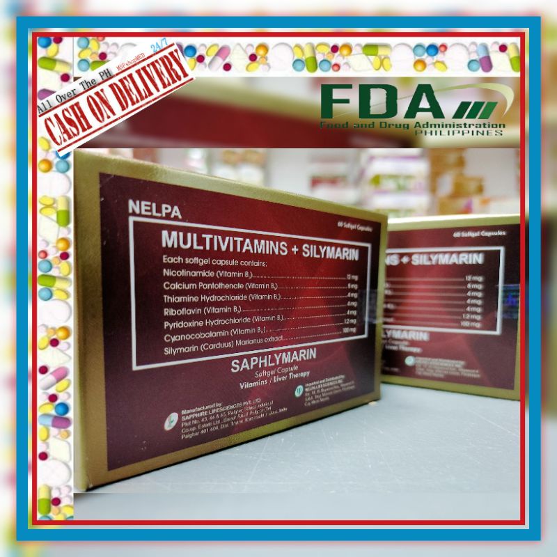 MULTIVITAMINS + SILYMARIN SAPHLYMARIN 60 Softgel Capsules Shopee