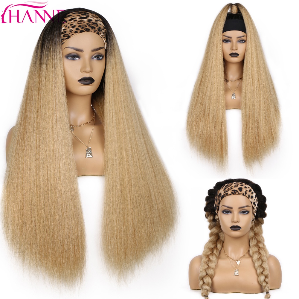 New 2022 Hanne Headband Wig Kinky Straight Hair Yaki Straight Wig