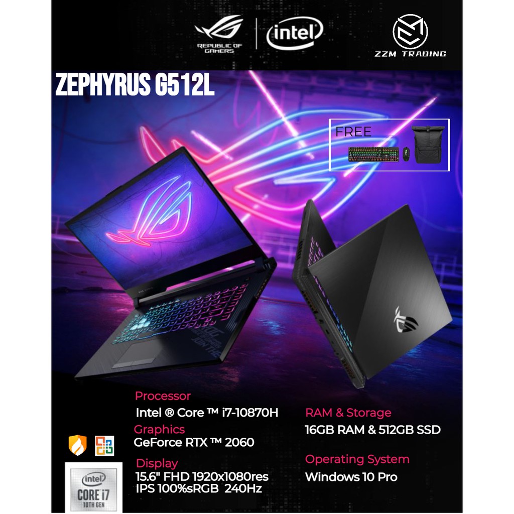 Asus ROG Strix G512L MOBA Intel ® Core ™ i7-10870H 15.6