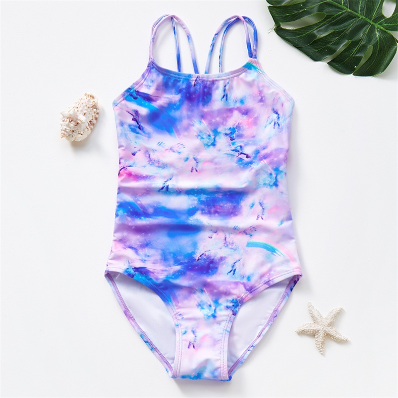 7-14T Teen Girls ONE-PIECE Summer Swimsuit Cute Unicorn Tie Dye Style ...