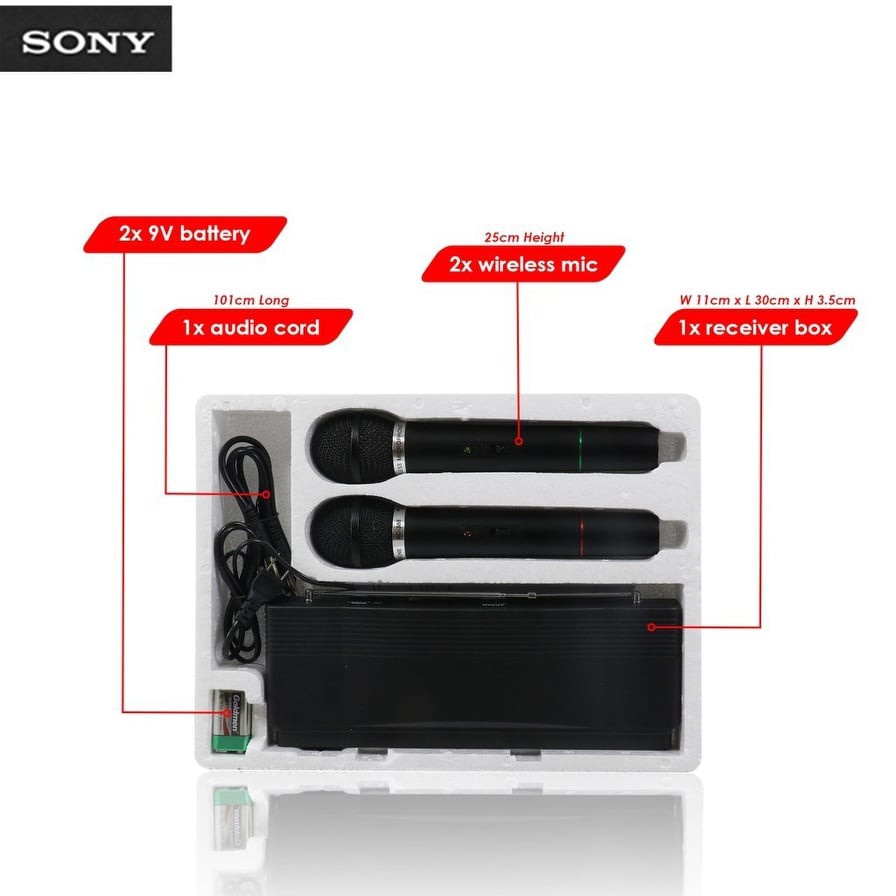 SONY SN-368A Professional Dual Wireless Microphone (Black)microphone | Shopee Philippines